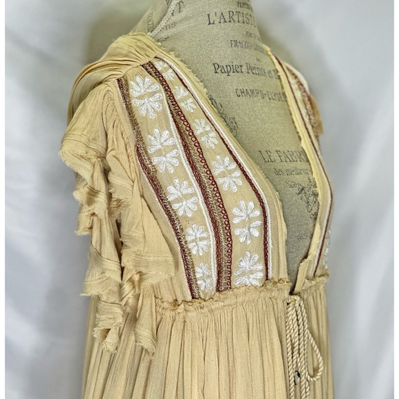 Free People Will Wait For You Midi in Garbanzo Bean Combo Dress XS (Oversize) - Picture 7 of 11